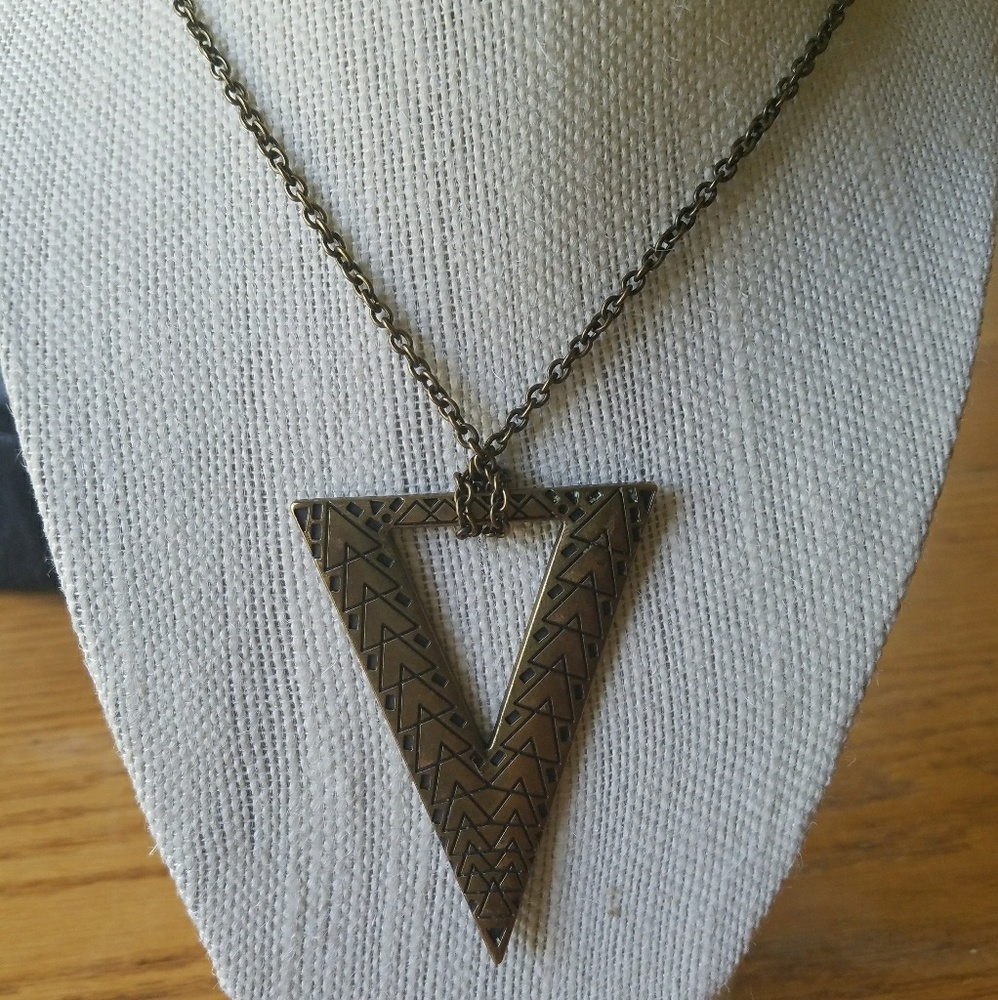 Triangle fashion statement necklace